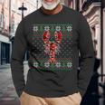 Lobster Ugly Sweater Christmas Animals Lights Xmas Long Sleeve T-Shirt Gifts for Old Men