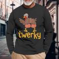 Thanksgiving Turkey Twerky Family Matching Youth Long Sleeve T-Shirt Gifts for Old Men