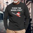 Ugly Christmas Sweater Party Idea Fixed The Newel Post Long Sleeve T-Shirt Gifts for Old Men