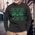 Ugly Christmas Sweater Style Long Sleeve T-Shirt Gifts for Old Men