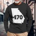 Georgia 470 Area Code Long Sleeve T-Shirt Gifts for Old Men