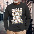 Girls Gays And Theys Lgbtq Pride Parade Ally Long Sleeve T-Shirt T-Shirt Gifts for Old Men