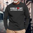 Girls Love My Autism Swag Autistic Boy Awareness Long Sleeve T-Shirt T-Shirt Gifts for Old Men