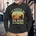 Glass Blowing Vintage I'd Rather Be Glass Blowing Long Sleeve T-Shirt Gifts for Old Men
