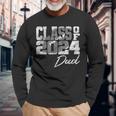 Graduating Senior Graduate Class Of 2024 Football Dad Long Sleeve T-Shirt Gifts for Old Men