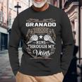 Granado Name Granado Blood Runs Through My Veins Long Sleeve T-Shirt Gifts for Old Men