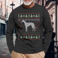 Greyhound Ugly Sweater Christmas Dog Lover Long Sleeve T-Shirt Gifts for Old Men