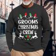 Grooms Name Christmas Crew Grooms Long Sleeve T-Shirt Gifts for Old Men