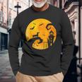 Halloween Dachshund Under The Moon Wiener Dog Halloween Long Sleeve T-Shirt Gifts for Old Men