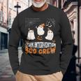Halloween Team Intervention Boo Crew Cute Ghost Spider Bats Long Sleeve T-Shirt Gifts for Old Men