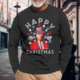 Happy Christmas Joe Biden 4Th Of July Memorial Independence Long Sleeve T-Shirt Gifts for Old Men