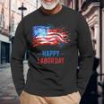 Happy Labor Day Fireworks And American Flag Labor Patriotic Long Sleeve Gifts for Old Men