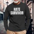 Hate Survivor For All The Dogs Rap Trap Hip Hop Music Long Sleeve T-Shirt Gifts for Old Men
