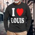 I Heart Love Louis Cute Matching Couple Spouse Long Sleeve T-Shirt Gifts for Old Men