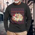 Hedgehog Christmas Lights Ugly Sweater Goat Lover Long Sleeve T-Shirt Gifts for Old Men