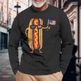 Hotdog Sunglasses American Flag Usa 4Th Of July Fourth Long Sleeve T-Shirt Gifts for Old Men
