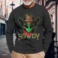 Howdy Alien Cowboy Halloween Costume Space Lover Long Sleeve T-Shirt Gifts for Old Men