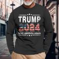 Ill Be Back Trump 2024 Vintage Donald Trump Long Sleeve T-Shirt Gifts for Old Men