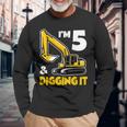 I'm 5 Year Old Excavator Construction 5Th Birthday Boy Long Sleeve Gifts for Old Men