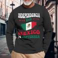 Independencia De Mexico Flag Pride Mexican Independence Day Long Sleeve T-Shirt Gifts for Old Men