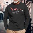 Indonesia Flag Pride Distressed Indonesian Long Sleeve T-Shirt Gifts for Old Men