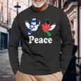 Israel Palestine Peace Friendship Pigeons Long Sleeve T-Shirt Gifts for Old Men