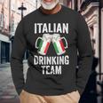 Italian Drinking Team Salute Italy Flag Oktoberfest Long Sleeve T-Shirt T-Shirt Gifts for Old Men