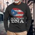 It's In My Dna Puerto Rico Rican Hispanic Heritage Month Long Sleeve T-Shirt Gifts for Old Men