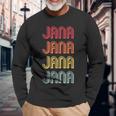 Jana Name Personalized Retro Vintage 80S 90S Birthday Long Sleeve T-Shirt Gifts for Old Men