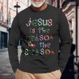 Jesus Is The Reason For The Season Cute Christmas Long Sleeve T-Shirt Gifts for Old Men