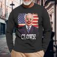 Joe Biden Is A Clown Political Horror Halloween Costume Halloween Costume Long Sleeve T-Shirt Gifts for Old Men