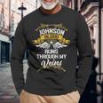 Johnson Blood Runs Through My Veins Long Sleeve T-Shirt Gifts for Old Men
