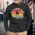 Let The Party Start The Concertina Player Is Here Concertina Long Sleeve T-Shirt Gifts for Old Men