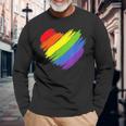 Lgbt Gay Pride Flag Gay Pride 2023Heart Lgbt Long Sleeve T-Shirt Gifts for Old Men