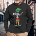 Library Elf Library Assistant Christmas Party Pajama Long Sleeve T-Shirt Gifts for Old Men