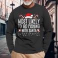 Most Likely To Go Fishing With Santa Fishing Lover Christmas Long Sleeve T-Shirt Gifts for Old Men