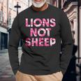 Lions Not Sheep Pink Camo Camouflage Long Sleeve T-Shirt Gifts for Old Men