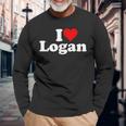 I Love Heart Logan Long Sleeve T-Shirt Gifts for Old Men