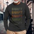 Love Heart Swift Grunge Vintage Style Black Swift Long Sleeve T-Shirt Gifts for Old Men