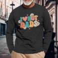 I Love Hot Dads Retro Red Heart Love Dads Long Sleeve Gifts for Old Men