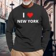 I Love New York With A Red Heart Long Sleeve T-Shirt Gifts for Old Men