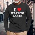 I Love Wave To Earth I Heart Wave To Earth Red Heart Long Sleeve Gifts for Old Men