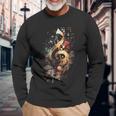 Magical Musical Instrument Music Notes Musician Treble Clef Long Sleeve T-Shirt Gifts for Old Men
