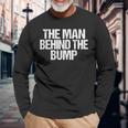 Man Behind The Bump Pregnancy Announcement Christmas Long Sleeve T-Shirt Gifts for Old Men