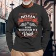 Mclean Blood Runs Through My Veins Family Christmas Long Sleeve T-Shirt Gifts for Old Men