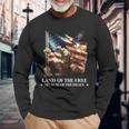 Memorial Day Land Of Free Because Of Brave Veterans American Long Sleeve T-Shirt Gifts for Old Men