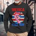 Merica Flock Yeah 4Th July Patriotic Flamingo 1 Long Sleeve T-Shirt Gifts for Old Men