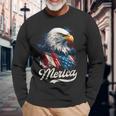 Merica Patriotic Eagle Freedom 4Th Of July Usa American Flag Long Sleeve T-Shirt T-Shirt Gifts for Old Men