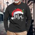 Mr Mrs Claus Christmas Couples Matching His And Her Pajamas Long Sleeve T-Shirt Gifts for Old Men