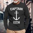Nautical Captain Rich Personalized Boat Anchor Long Sleeve T-Shirt T-Shirt Gifts for Old Men